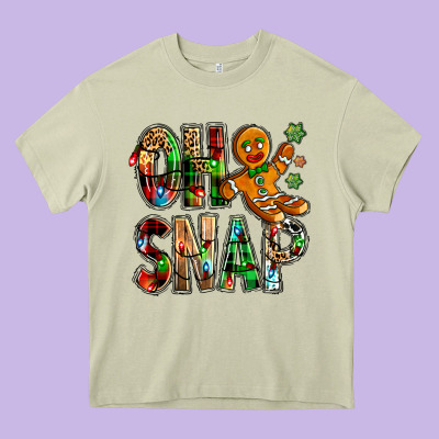 Oh Snap Christmas Heavy Core Tee Designed By Nancycooperartshop
