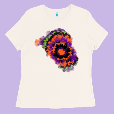 Tie Dye Patch Ladies Tee Designed By Ranaportraitstore