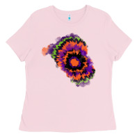 Bubblegum Pink tie dye patch Ladies Tee - RanaPortraitStore