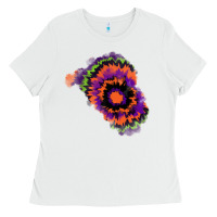 White tie dye patch Ladies Tee - RanaPortraitStore