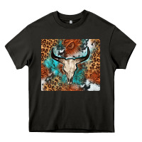 Asphalt Western with bull skull Heavy Core Tee - NancyCooperArtShop