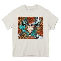 Western With Bull Skull Heavy Core Tee | Teevron