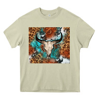 Mossy Western with bull skull Heavy Core Tee - NancyCooperArtShop