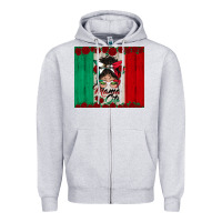 Heather Grey mexican messy bun mamacita Zipper Hoodie - BundleAndBundleShop