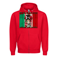 Red mexican messy bun mamacita Zipper Hoodie - BundleAndBundleShop