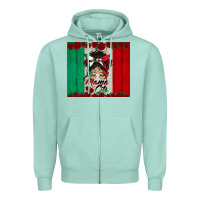 Seafoam mexican messy bun mamacita Zipper Hoodie - BundleAndBundleShop