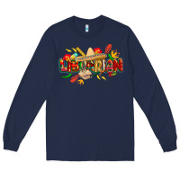 Navy cinco de mayo librarian Long Sleeve Tee - CowGirlArtShop
