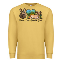 Antique Gold Peace Love Spanish Goat Premium Sweatshirt - LillyAllenDesigns