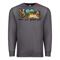 Charcoal Heather Peace Love Spanish Goat Premium Sweatshirt - LillyAllenDesigns