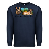 Navy Peace Love Spanish Goat Premium Sweatshirt - LillyAllenDesigns