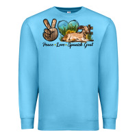 Ocean Blue Peace Love Spanish Goat Premium Sweatshirt - LillyAllenDesigns