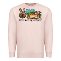 Pale Pink Peace Love Spanish Goat Premium Sweatshirt - LillyAllenDesigns