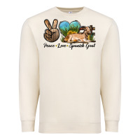 Sandshell Peace Love Spanish Goat Premium Sweatshirt - LillyAllenDesigns