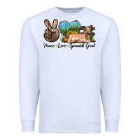 White Peace Love Spanish Goat Premium Sweatshirt - LillyAllenDesigns