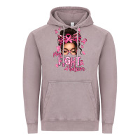 Vintage Zinc pray fight believe breast cancer afro messy bun Vintage Hoodie - texasbilliewilder