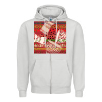 Dove Grey african drum colorful seamless pattern Zipper Hoodie - BundleAndBundleShop