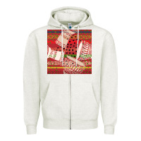 Oatmeal Heather african drum colorful seamless pattern Zipper Hoodie - BundleAndBundleShop