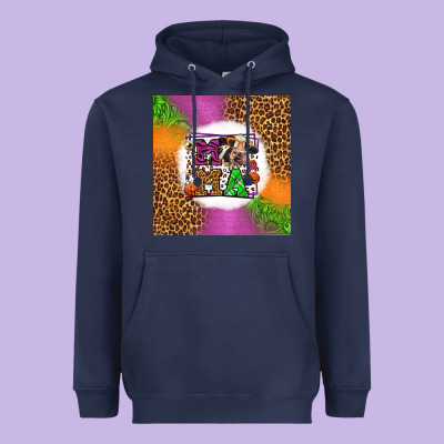 Halloween Cow Mama Heavyweight Hoodie Designed By Lillyallendesigns