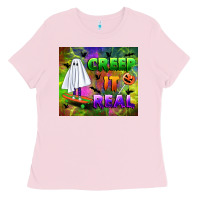 Bubblegum Pink creep it real Ladies Tee - BundleAndBundleShop