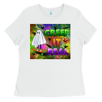 White creep it real Ladies Tee - BundleAndBundleShop