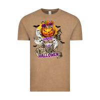 Vintage Coffee Happy Halloween with Skeleton Vintage Tee - texasbilliewilder