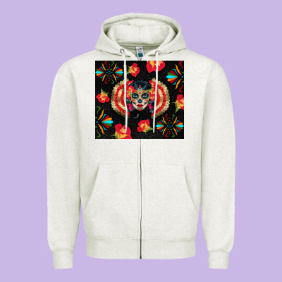 Sugar Skull Tumbler Zipper Hoodie Designed By Bundleandbundleshop