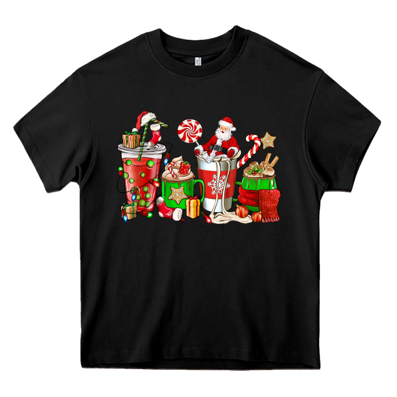 Santa Coffee Cups Heavy Core Tee by NancyCooperArtShop | Teevron