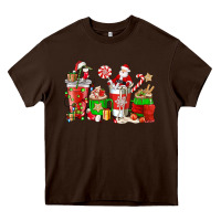 Chocolate Brown Santa coffee cups Heavy Core Tee - NancyCooperArtShop