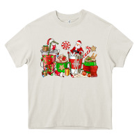 Cream Santa coffee cups Heavy Core Tee - NancyCooperArtShop
