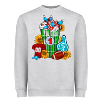 Heather Grey Football Frappe Heavyweight Sweatshirt - FaDigitalArtStudio