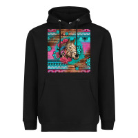 Black floral horse Heavyweight Hoodie - LillyAllenDesigns