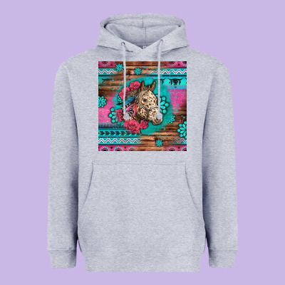 Floral Horse Heavyweight Hoodie Designed By Lillyallendesigns