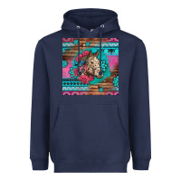 Navy floral horse Heavyweight Hoodie - LillyAllenDesigns