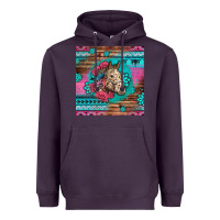 Plum floral horse Heavyweight Hoodie - LillyAllenDesigns