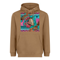 Toasted Coconut floral horse Heavyweight Hoodie - LillyAllenDesigns