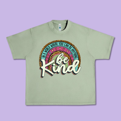 Be Kind   Leopard Urban Heavy Tee Designed By Jahusdesignshop