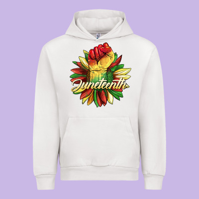 Juneteenth Fist Sunflower Urban Hoodie Designed By Barkaloodesign