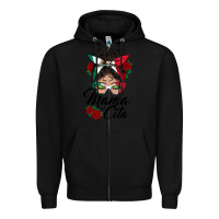 Black mexican mamacita messy bun Zipper Hoodie - BundleAndBundleShop