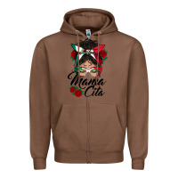Chestnut mexican mamacita messy bun Zipper Hoodie - BundleAndBundleShop