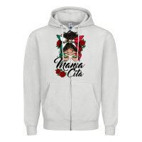 Dove Grey mexican mamacita messy bun Zipper Hoodie - BundleAndBundleShop