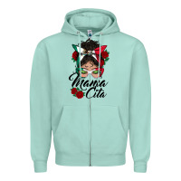 Seafoam mexican mamacita messy bun Zipper Hoodie - BundleAndBundleShop