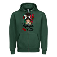 Sports Green mexican mamacita messy bun Zipper Hoodie - BundleAndBundleShop