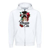 White mexican mamacita messy bun Zipper Hoodie - BundleAndBundleShop