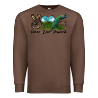 Chestnut Peace Love Peacock Premium Sweatshirt - LillyAllenDesigns