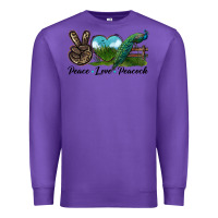 Purple Peace Love Peacock Premium Sweatshirt - LillyAllenDesigns