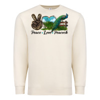 Sandshell Peace Love Peacock Premium Sweatshirt - LillyAllenDesigns