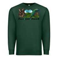 Sports Green Peace Love Peacock Premium Sweatshirt - LillyAllenDesigns