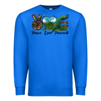 True Royal Peace Love Peacock Premium Sweatshirt - LillyAllenDesigns