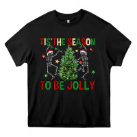 Black Tis' the season to be Jolly Heavy Core Tee - NancyCooperArtShop