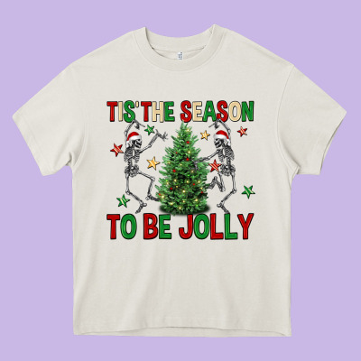 Tis' The Season To Be Jolly Heavy Core Tee Designed By Nancycooperartshop